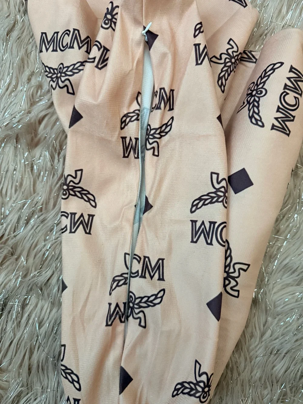 MCM Logo Print square pillow case New